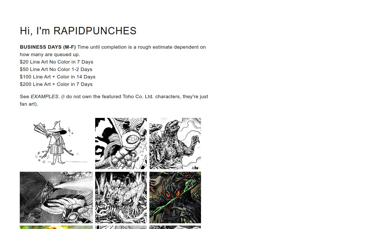 COMMISSION RAPIDPUNCHES FOR ILLUSTRATION